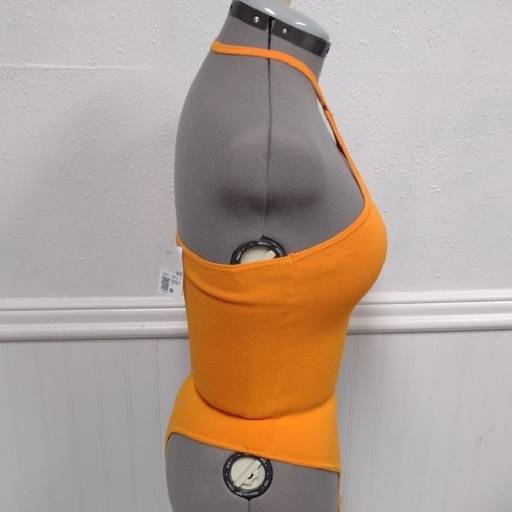 Forever 21 Vibrant Orange Cross-Neck Bodysuit - Picture 3 of 9